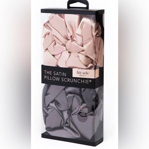 Satin Sleep Pillow Scrunchies - Blush/Charcoal